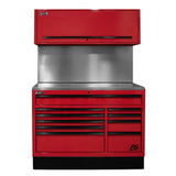 Homak 54" CTS Centralized Tool Storage Set — 10-Drawer Roller Cabinet, Canopy & Solid Backsplash
