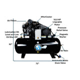 Atlas Air Force AF10-1PH 10HP 120-Gallon Air Compressor