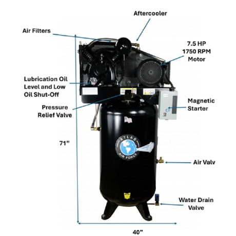 Atlas Air Force AF9P 80-Gallon Air Compressor