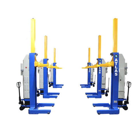 Atlas ML-6051BC Battery-Powered Mobile Column Lift System — 6-Pack, 111,000 lb Total Capacity, ALI Certified