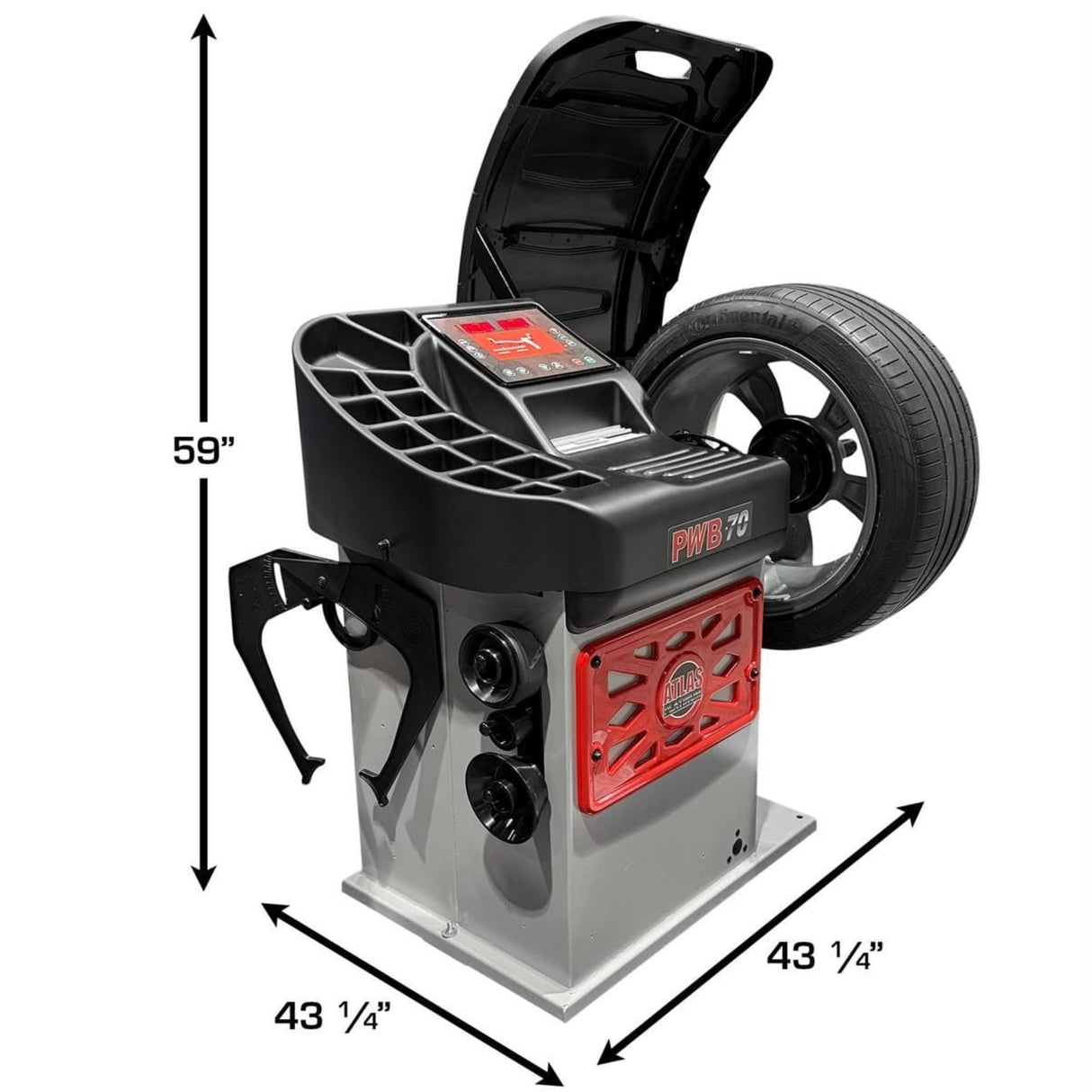 Atlas Platinum PWB70 Motorized Spin Wheel Balancer with Laser & 2D Data Entry