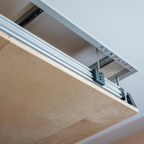 Auxx-Lift Attic-Lift Motorized Attic Storage Platform Lift – Up to 400 lb Through-Ceiling Lift with Wireless Remote, Assembled in USA