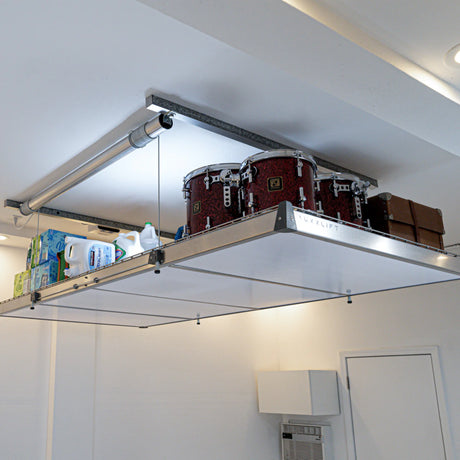 Auxx-Lift Motorized Overhead Garage Storage Lift – Up to 800 lb Ceiling Storage Platform with Wireless Remote, Assembled in USA