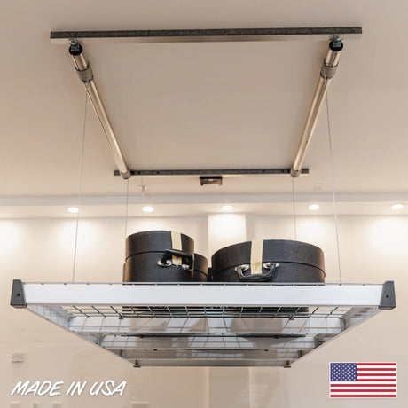 Auxx-Lift Motorized Overhead Garage Storage Lift – Up to 800 lb Ceiling Storage Platform with Wireless Remote, Assembled in USA