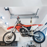 Auxx-One Single-Motor Garage Ceiling Storage Lift – 400 lb Motorized Hoist for Bikes, Kayaks, Jeep Tops & Truck Caps, Made in USA