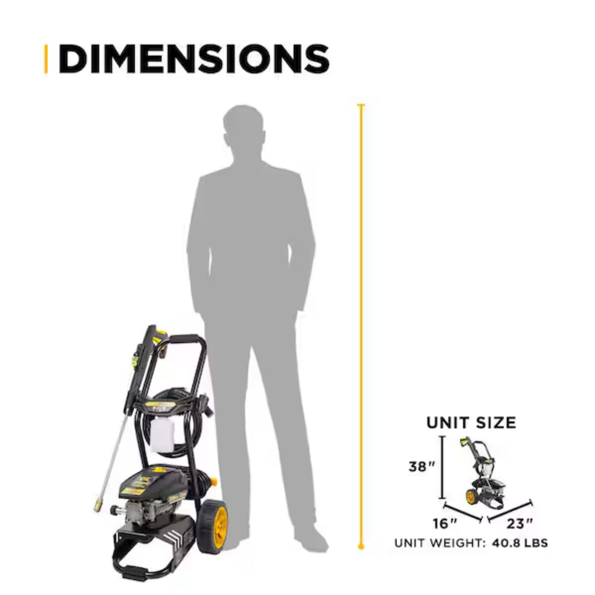 BE Power P2713EN 2,700 PSI 1.3 GPM Cold Water Electric Pressure Washer