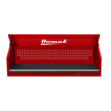 Homak 72" RS Pro Top Hutch — Stainless Work Surface, 4 Outlets + 2 USB, Toolboard Back Wall