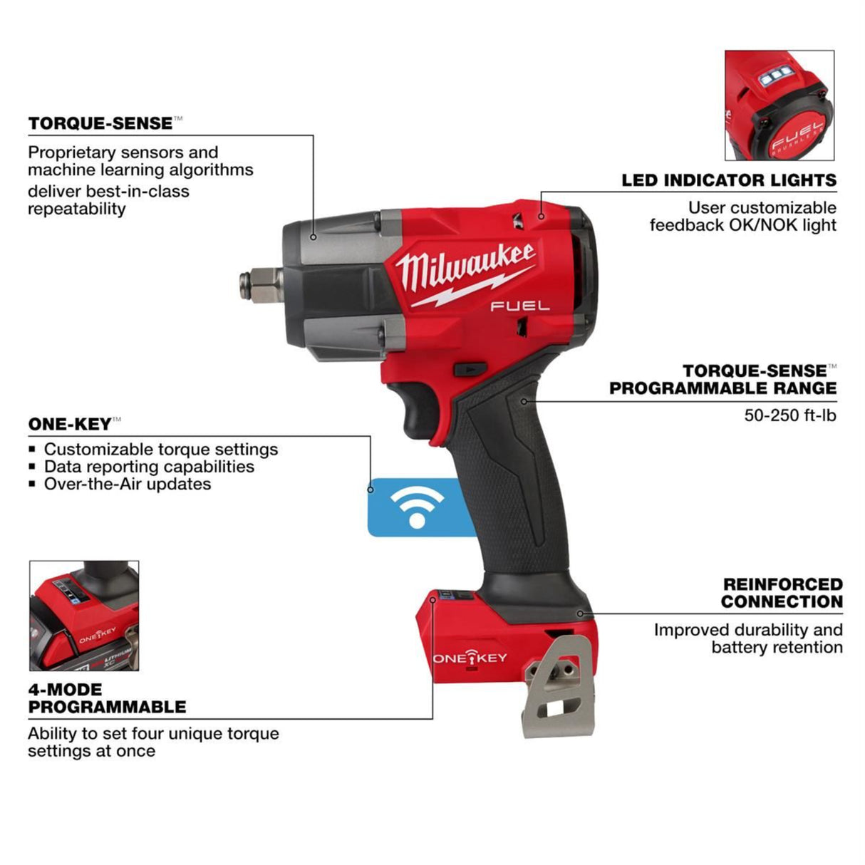 Milwaukee M18 FUEL 1/2 in Controlled Mid-Torque Impact Wrench (Bare Tool)