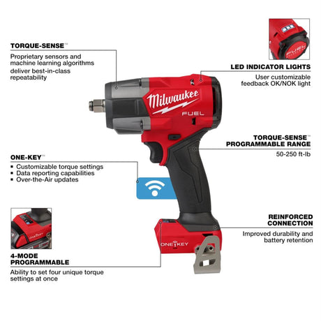 Milwaukee M18 FUEL 1/2 in Controlled Mid-Torque Impact Wrench (Bare Tool)