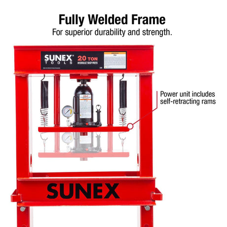 SUNEX 5720 20-Ton Hydraulic Shop Press