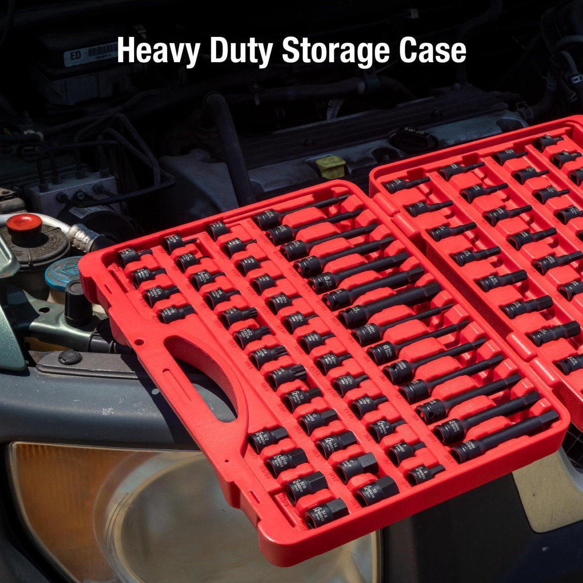 SUNEX 84-Piece 3/8" Drive Master Impact Bit Socket Set, SAE & Metric Hex