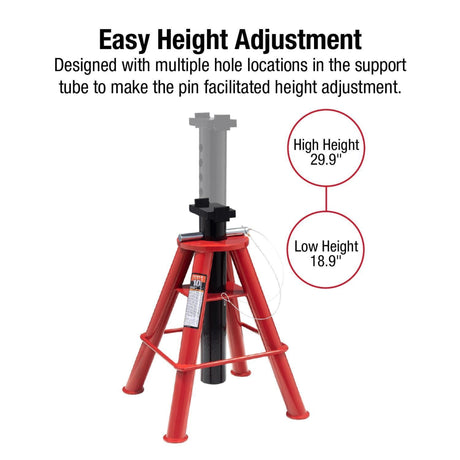 SUNEX 10-Ton Medium Height Pin Type Jack Stands (Pair)