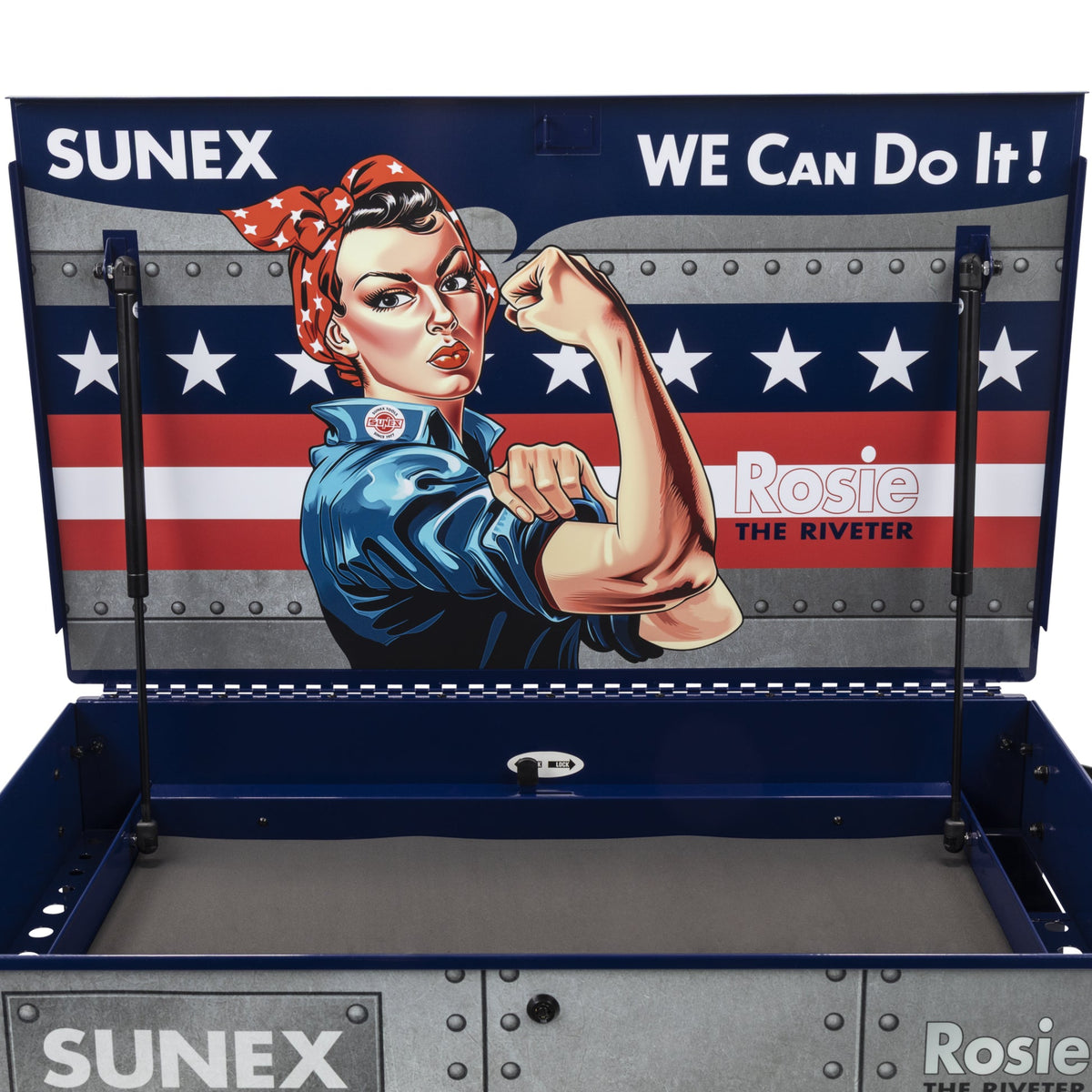 SUNEX Rosie the Riveter 39" 6-Drawer Premium Service Cart, 600 lb Capacity