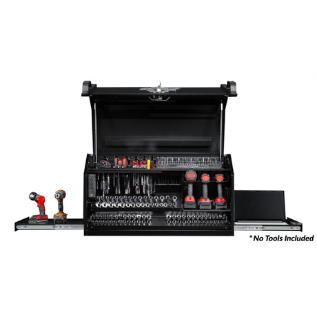 Extreme Tools PWS Series 41in Portable Workstation & 6-Drawer Roller Cabinet Combo, Textured Black