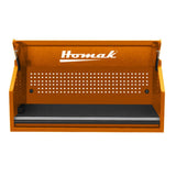 Homak 54" RS Pro Top Hutch — 1 Drawer, Stainless Work Surface, 4 Outlets + 2 USB