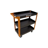 Homak 30" 3-Tier Service Cart — 19-Gauge Steel, 400+ lb Capacity, Orange/Black