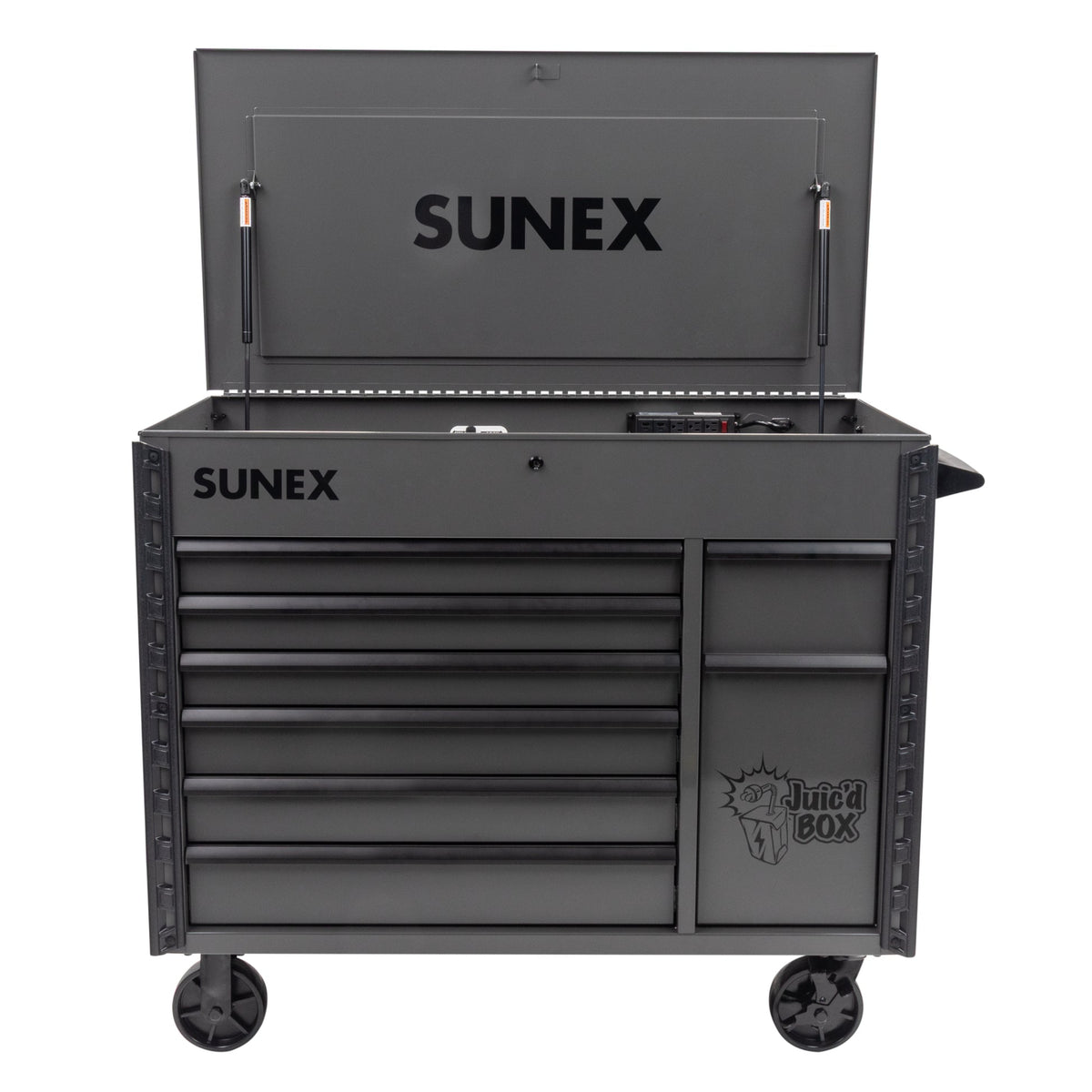 SUNEX Juic'd BOX 50" 7-Drawer Powered Tool Cart, 700 lb Capacity