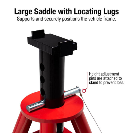 SUNEX 10-Ton Medium Height Pin Type Jack Stands (Pair)