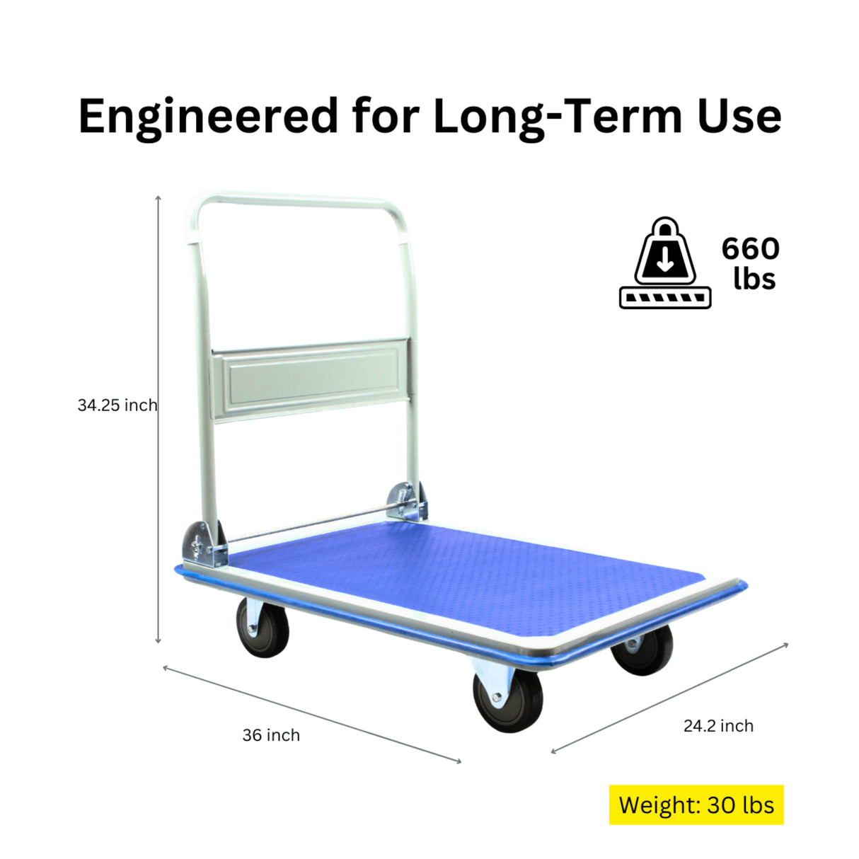 Sunmax PH150/PH300 Platform Hand Truck, 330-660 lbs Capacity