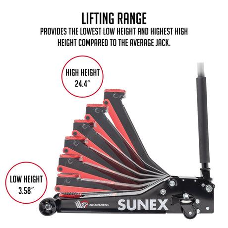 SUNEX 66035HR Skyhawk 3.5-Ton High Reach Floor Jack