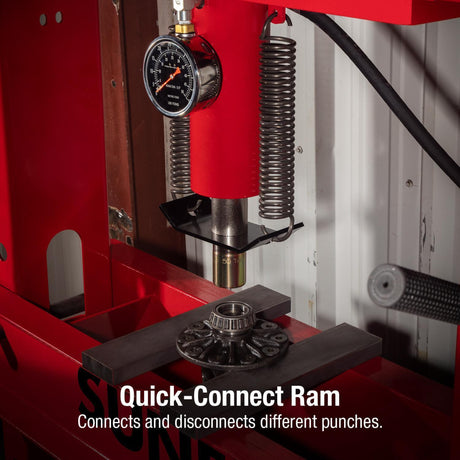 SUNEX 50-Ton Air/Hydraulic Shop Press with 8 in. Air-Assist Ram Stroke