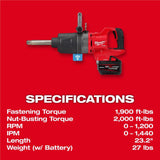Milwaukee M18 FUEL 1inch D-Handle Ext Anvil High Torque Impact Wrench with ONE-KEY Kit