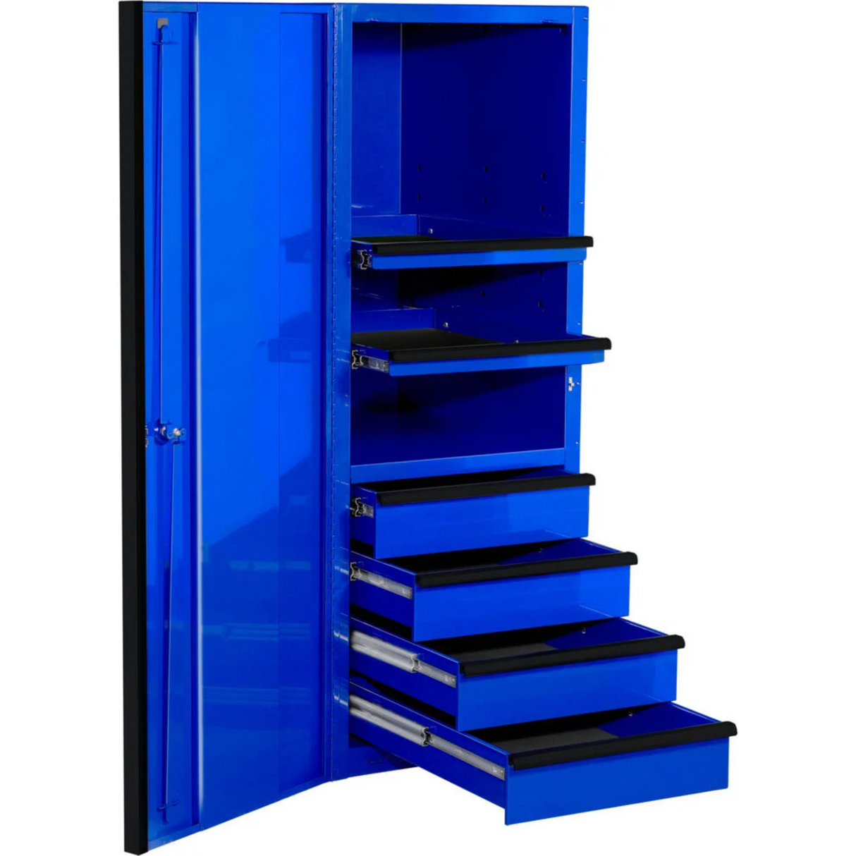 Extreme Tools EX2404SC 24in 4-Drawer/2-Shelf Side Cabinet, Blue/Black