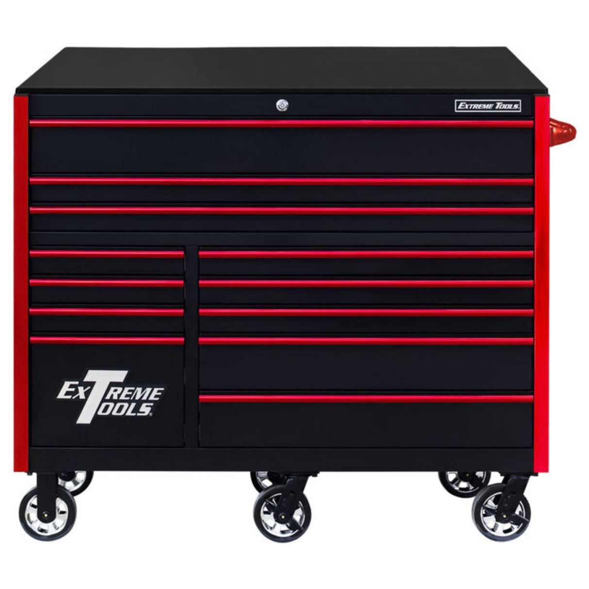 Extreme Tools RX Series 55in 12-Drawer Roller Cabinet, Black/Red