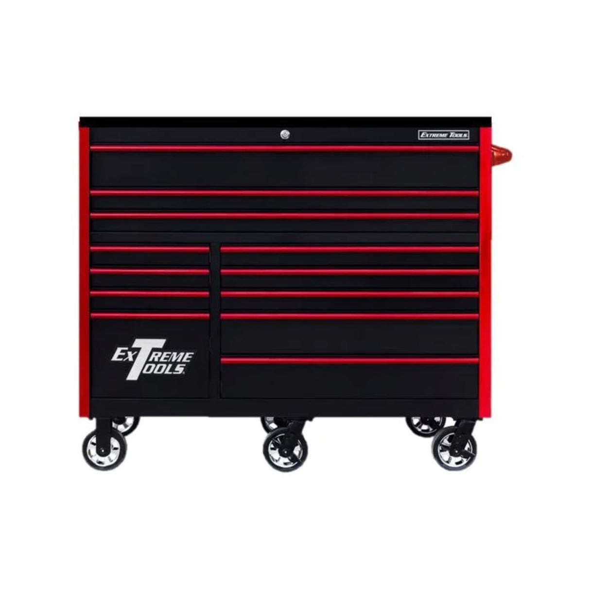 Extreme Tools RX Series 55in 12-Drawer Roller Cabinet, Black/Red