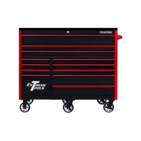 Extreme Tools RX Series 55in 12-Drawer Roller Cabinet, Black/Red