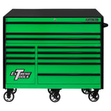 Extreme Tools RX Series 55in 12-Drawer Roller Cabinet, Green/Black