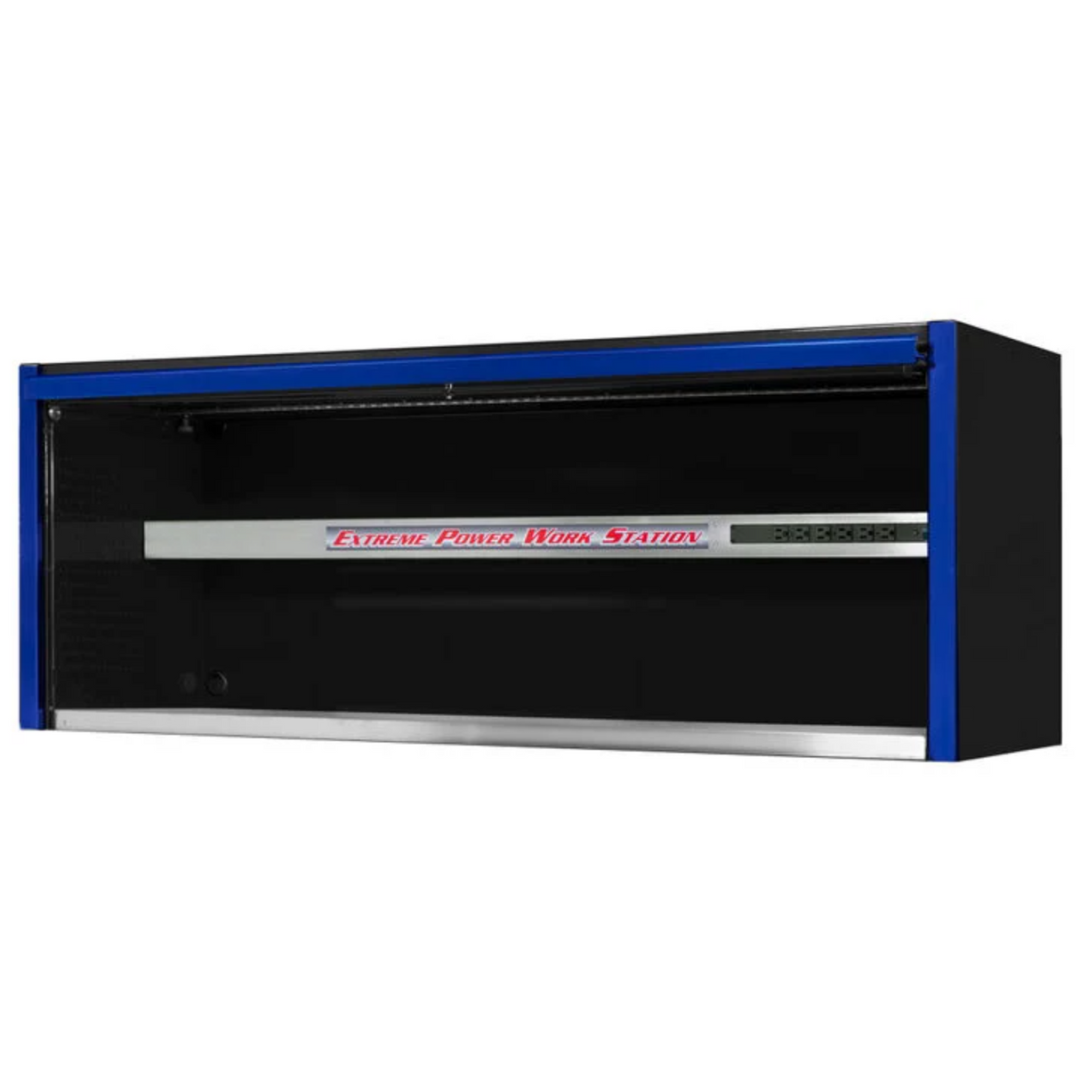 Extreme Tools EX Series 72in Extreme Power Workstation Hutch, Black/Blue