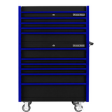 Extreme Tools DX Series 41in W x 25in D 4-Drawer Top Chest & 6-Drawer Roller Cabinet Combo, Black/Blue