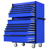 Extreme Tools DX Series 41in W x 25in D 4-Drawer Top Chest & 6-Drawer Roller Cabinet Combo, Blue/Black