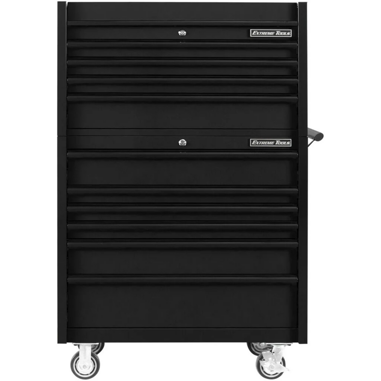 Extreme Tools DX Series 41in W x 25in D 4-Drawer Top Chest & 6-Drawer Roller Cabinet Combo, Matte Black