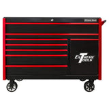 Extreme Tools DX Series 55in W x 25in D 8-Drawer Roller Cabinet with Power Tool Drawer, Black/Red