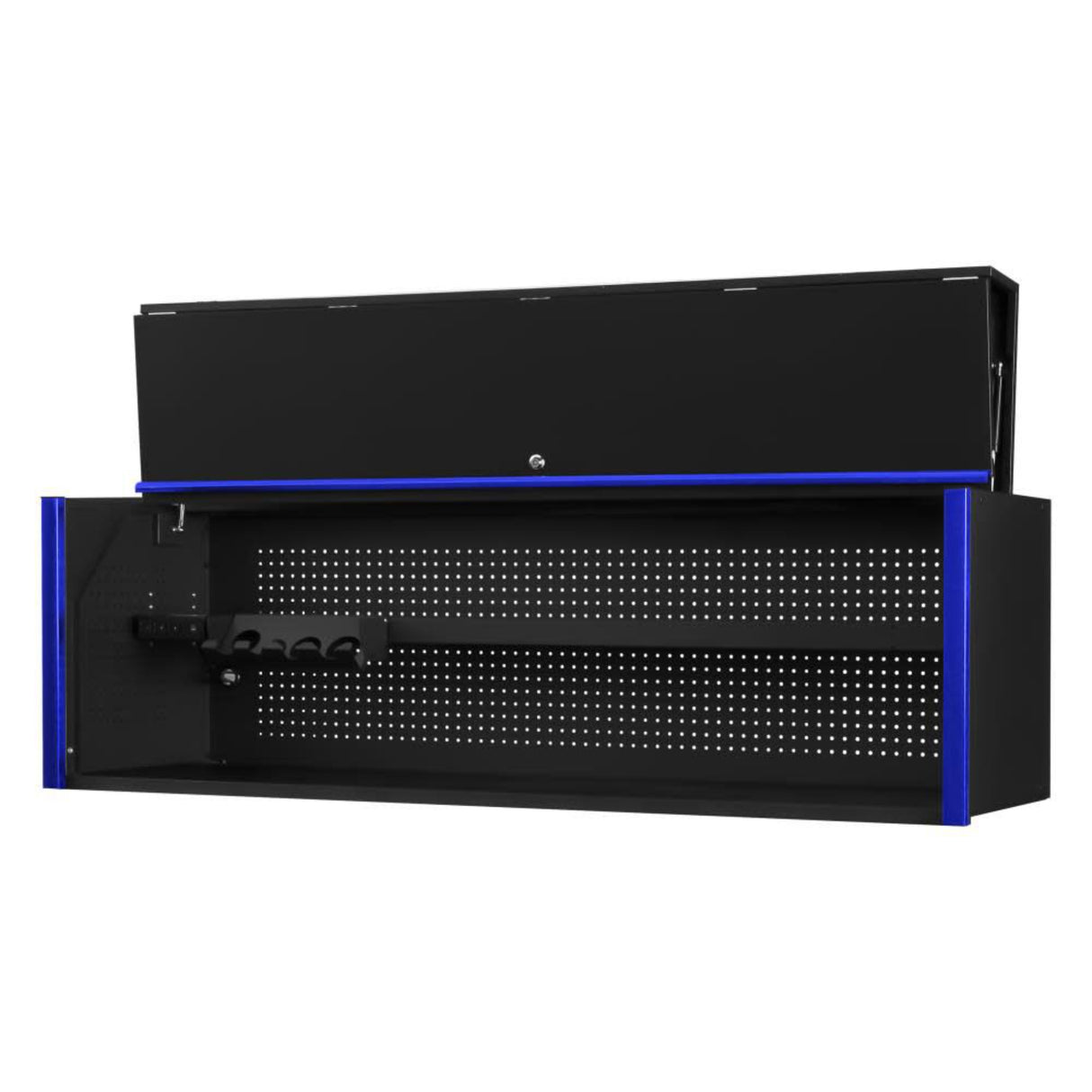Extreme Tools DX Series 72in W x 21in D Extreme Power Workstation Top Hutch, Black/Blue