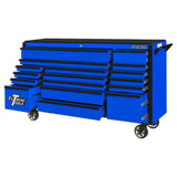 Extreme Tools DX Series 72in 17-Drawer Deep Roller Cabinet, Blue/Black