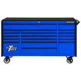 Extreme Tools DX Series 72in 17-Drawer Deep Roller Cabinet, Blue/Black