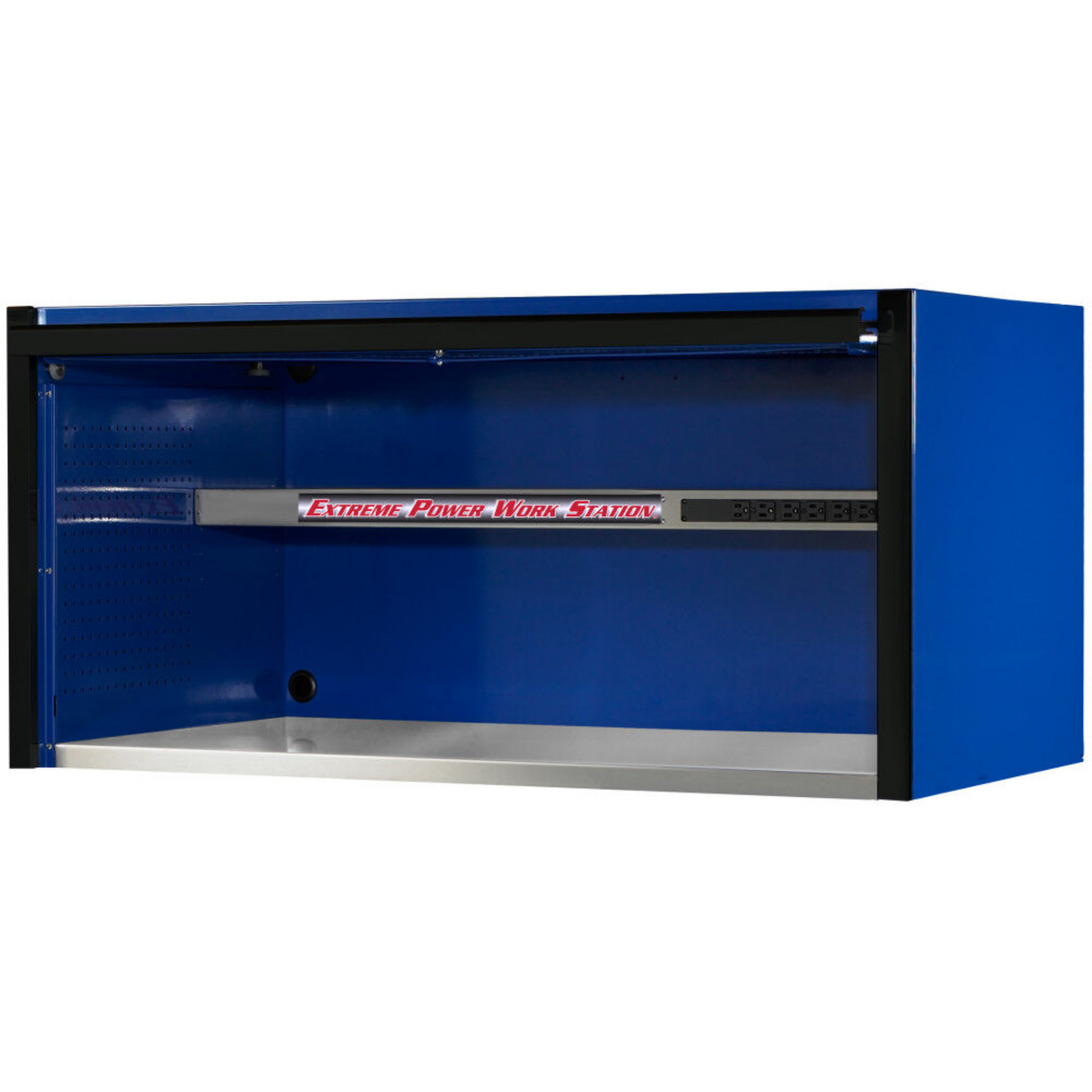 Extreme Tools EXQ Series 55in W x 30in D Extreme Power Workstation Hutch, Blue/Black