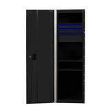 Extreme Tools RX Series 19in W x 25in D 3-Drawer/3-Shelf Side Locker, Black/Blue