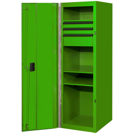 Extreme Tools RX Series 19in W x 25in D 3-Drawer/3-Shelf Side Locker, Green/Black