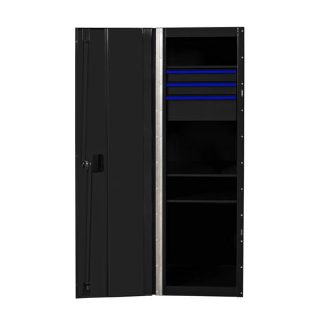 Extreme Tools RX Series 24in W x 30in D 3-Drawer/3-Shelf Side Locker, Black/Blue