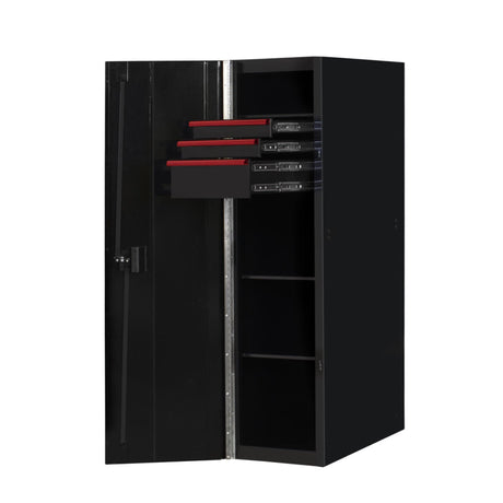 Extreme Tools RX Series 24in W x 30in D 3-Drawer/3-Shelf Side Locker, Black/Red