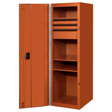 Extreme Tools RX Series 24in W x 30in D 3-Drawer/3-Shelf Side Locker, Orange/Black