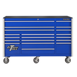 Extreme Tools RX Series 55in W x 25in D 12-Drawer Roller Cabinet, Blue/Chrome