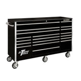 Extreme Tools RX Series 72in W x 25in D 19-Drawer Triple Bank Roller Cabinet, Black/Chrome