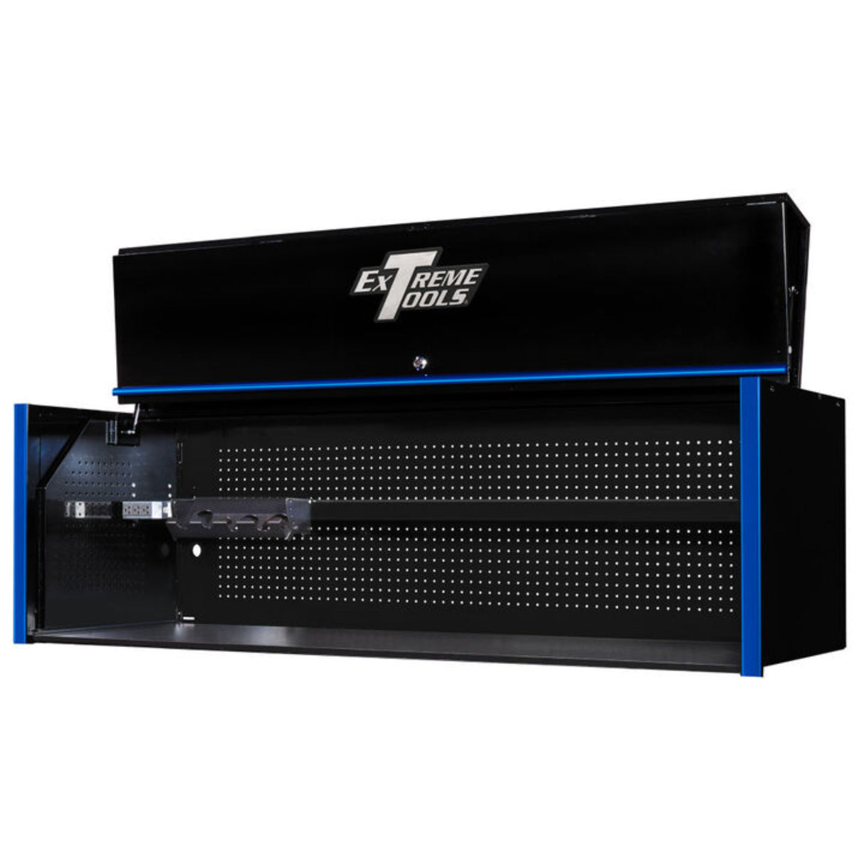 Extreme Tools RX Series 72in W x 25in D Extreme Power Workstation Hutch, Black/Blue