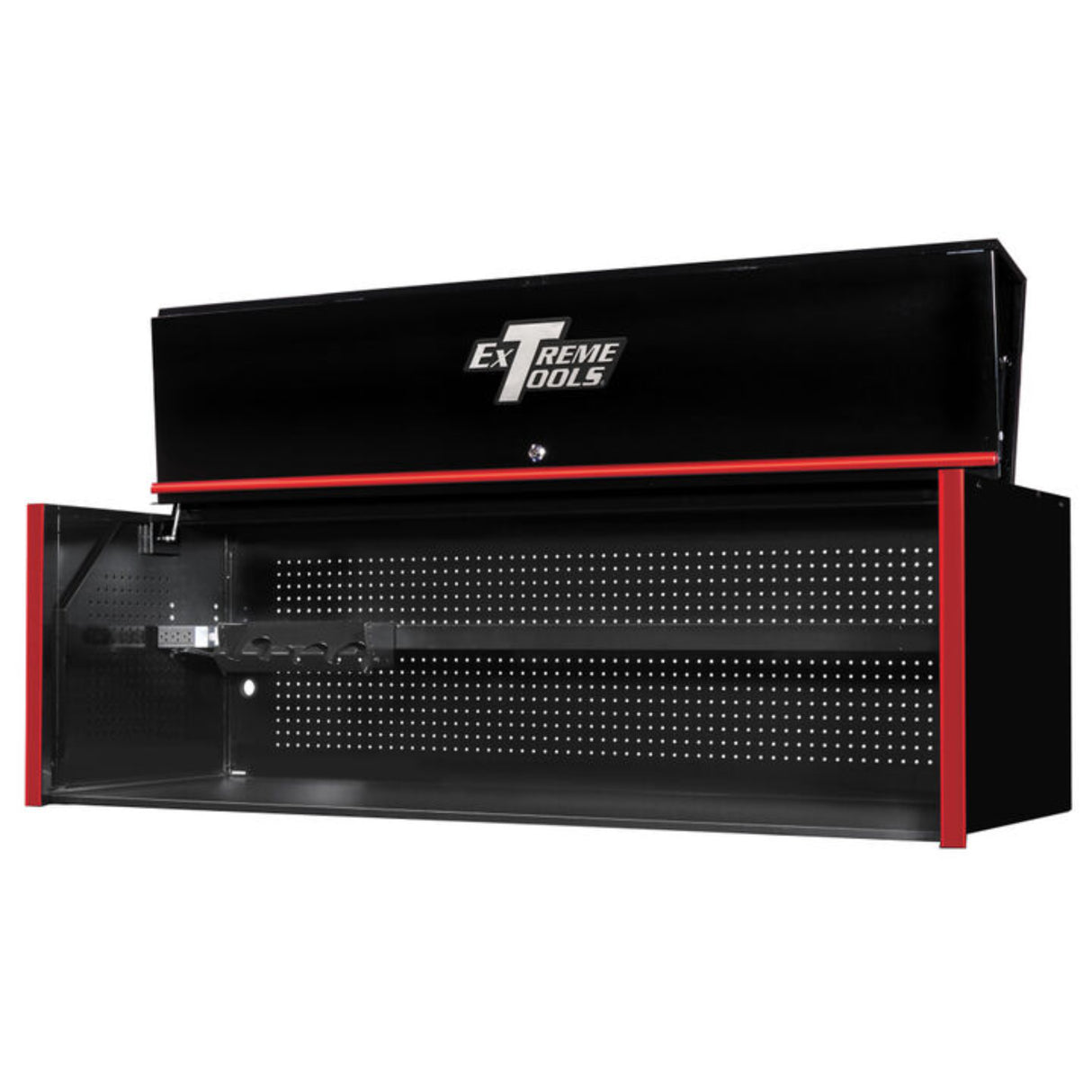 Extreme Tools RX Series 72in W x 25in D Extreme Power Workstation Hutch, Black/Red
