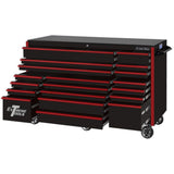 Extreme Tools RX Series 72in W x 30in D 19-Drawer Roller Cabinet, Black/Red